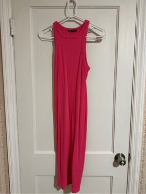 Zara Bright Pink Sleeveless Maxi Dress